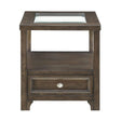 Auburn Transitional Charcoal Brown Wood End Table by Homelegance at Eve Furniture