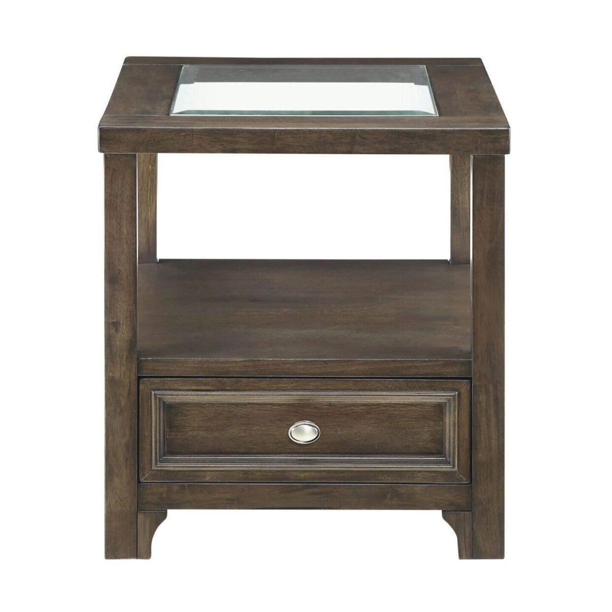 Auburn Transitional Charcoal Brown Wood End Table by Homelegance at Eve Furniture