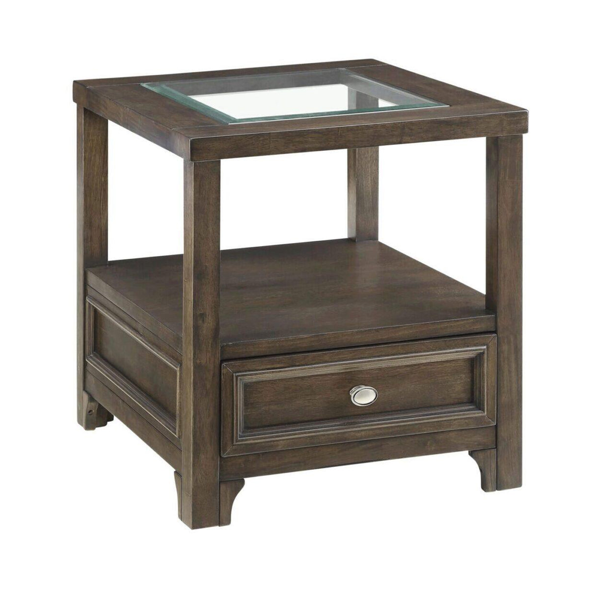 Auburn Transitional Charcoal Brown Wood End Table by Homelegance at Eve Furniture