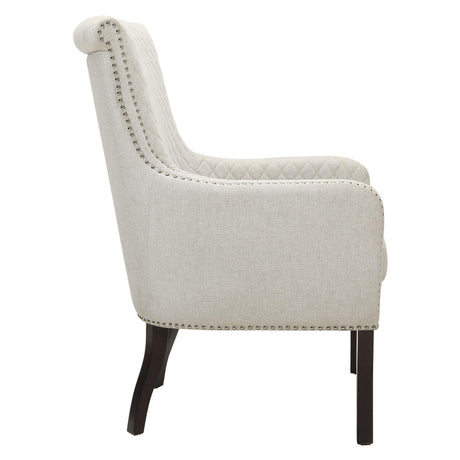 Avalon Beige Quilted Accent Chair by Homelegance at Eve Furniture