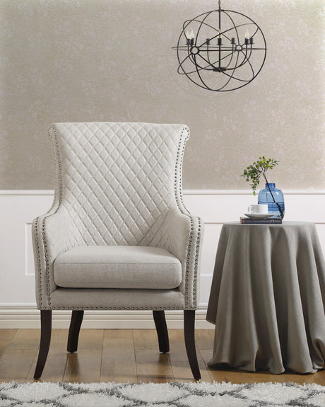 Avalon Beige Quilted Accent Chair by Homelegance at Eve Furniture