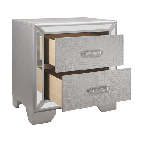 Aveline Silver Nightstand by Homelegance at Eve Furniture