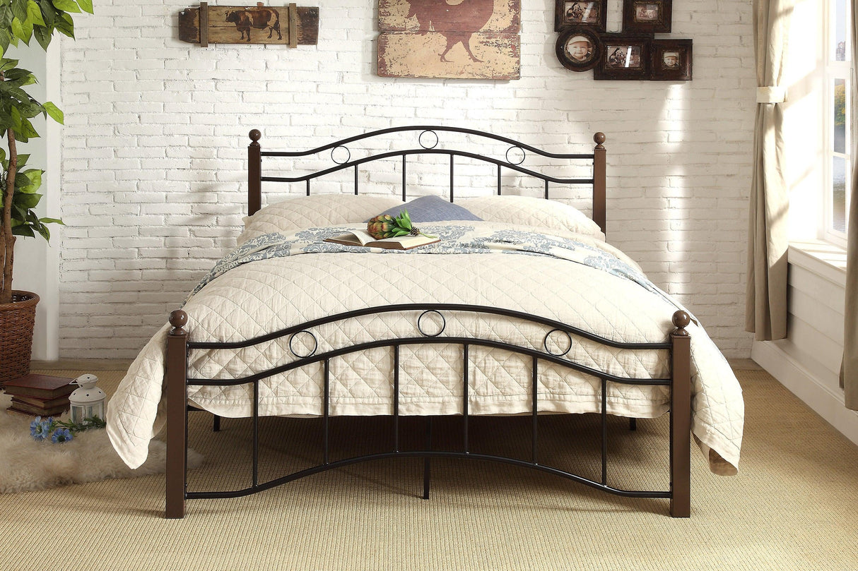 Averny Black/Brown Full Metal Platfom Bed by Homelegance at Eve Furniture