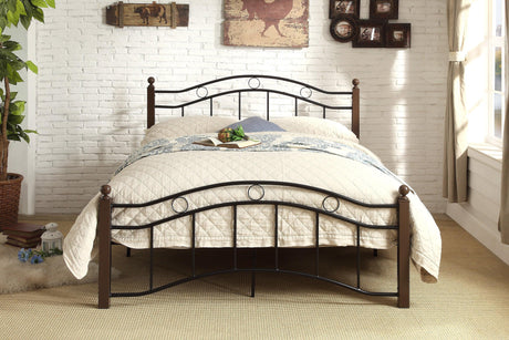 Averny Black/Brown Full Metal Platfom Bed by Homelegance at Eve Furniture