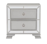 Avondale Silver Mirrored Nightstand by Homelegance at Eve Furniture