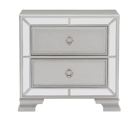 Avondale Silver Mirrored Nightstand by Homelegance at Eve Furniture