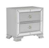Avondale Silver Mirrored Nightstand by Homelegance at Eve Furniture