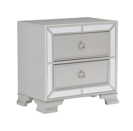 Avondale Silver Mirrored Nightstand by Homelegance at Eve Furniture
