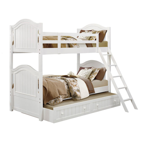 Clementine White Twin/Twin Bunk Bed with Twin Trundle