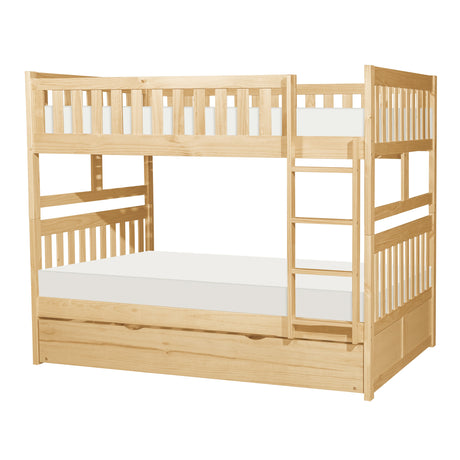 Bartly Pine Full/Full Bunk Bed with Twin Trundle