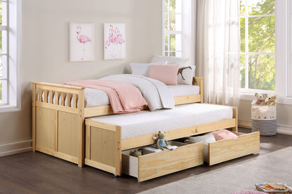 Bartly Pine Twin/Twin Bed with Storage Boxes