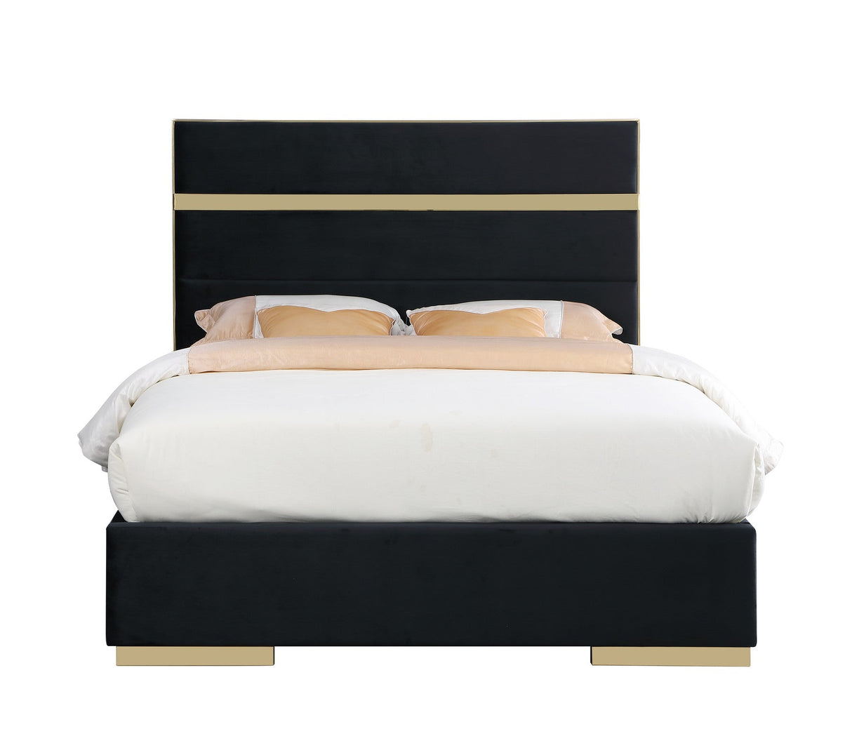 Cartier Black/Gold King Platform Bed - Eve Furniture