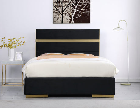Cartier Black/Gold Queen Platform Bed - Eve Furniture