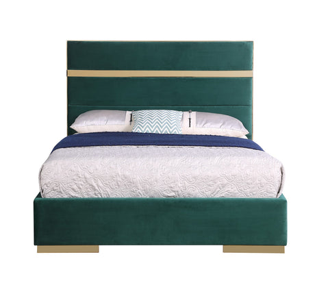 Cartier Green/Gold King Platform Bed - Eve Furniture