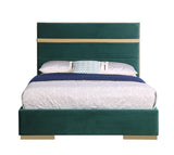 Cartier Green/Gold Queen Platform Bed - Eve Furniture