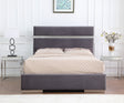 Cartier Gray/Gold King Platform Bed - Eve Furniture