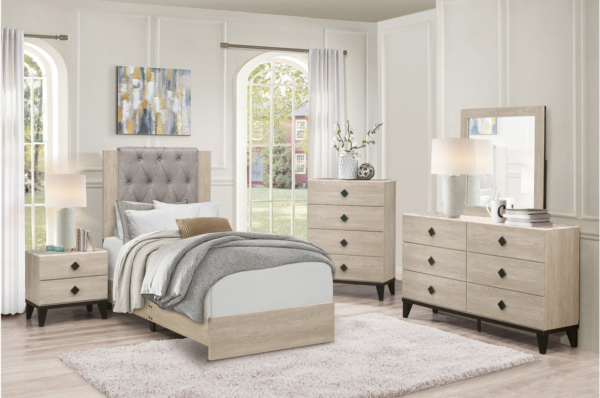 Whiting Natural Upholstered Panel Youth Bedroom Set