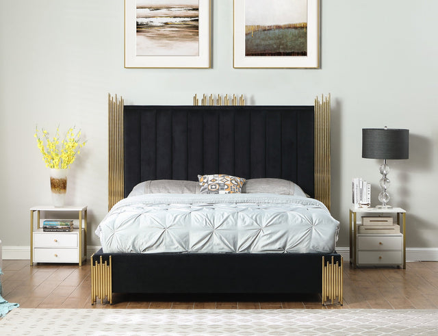 Token Black/Gold King Platform Bed - Eve Furniture