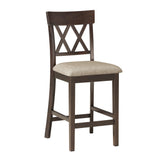 Balin Dark Brown Counter Height Chair, Double X Back, Set of 2 by Homelegance at Eve Furniture
