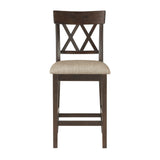 Balin Dark Brown Counter Height Chair, Double X Back, Set of 2 by Homelegance at Eve Furniture
