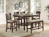 Balin Dark Brown Counter Height Table with Lazy Susan by Homelegance at Eve Furniture