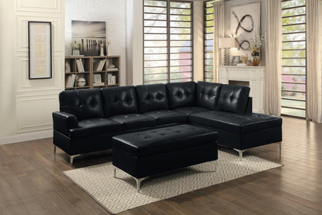 Barrington Black Ottoman by Homelegance at Eve Furniture