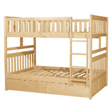 Bartly Pine Full/Full Bunk Bed with Storage Boxes by Homelegance at Eve Furniture
