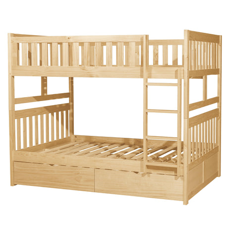 Bartly Pine Full/Full Bunk Bed with Storage Boxes by Homelegance at Eve Furniture