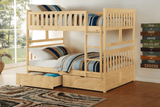 Bartly Pine Full/Full Bunk Bed with Storage Boxes by Homelegance at Eve Furniture