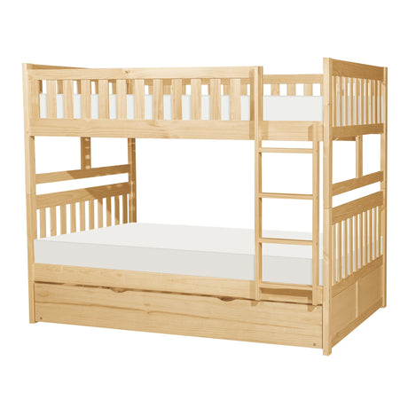 Bartly Pine Full/Full Bunk Bed with Twin Trundle by Homelegance at Eve Furniture