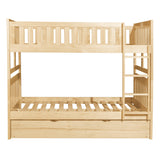 Bartly Pine Full/Full Bunk Bed with Twin Trundle by Homelegance at Eve Furniture