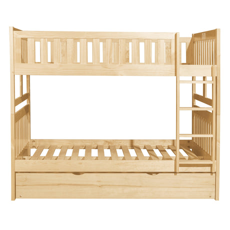 Bartly Pine Full/Full Bunk Bed with Twin Trundle by Homelegance at Eve Furniture