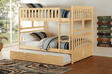 Bartly Pine Full/Full Bunk Bed with Twin Trundle by Homelegance at Eve Furniture