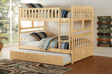 Bartly Pine Full/Full Bunk Bed with Twin Trundle by Homelegance at Eve Furniture