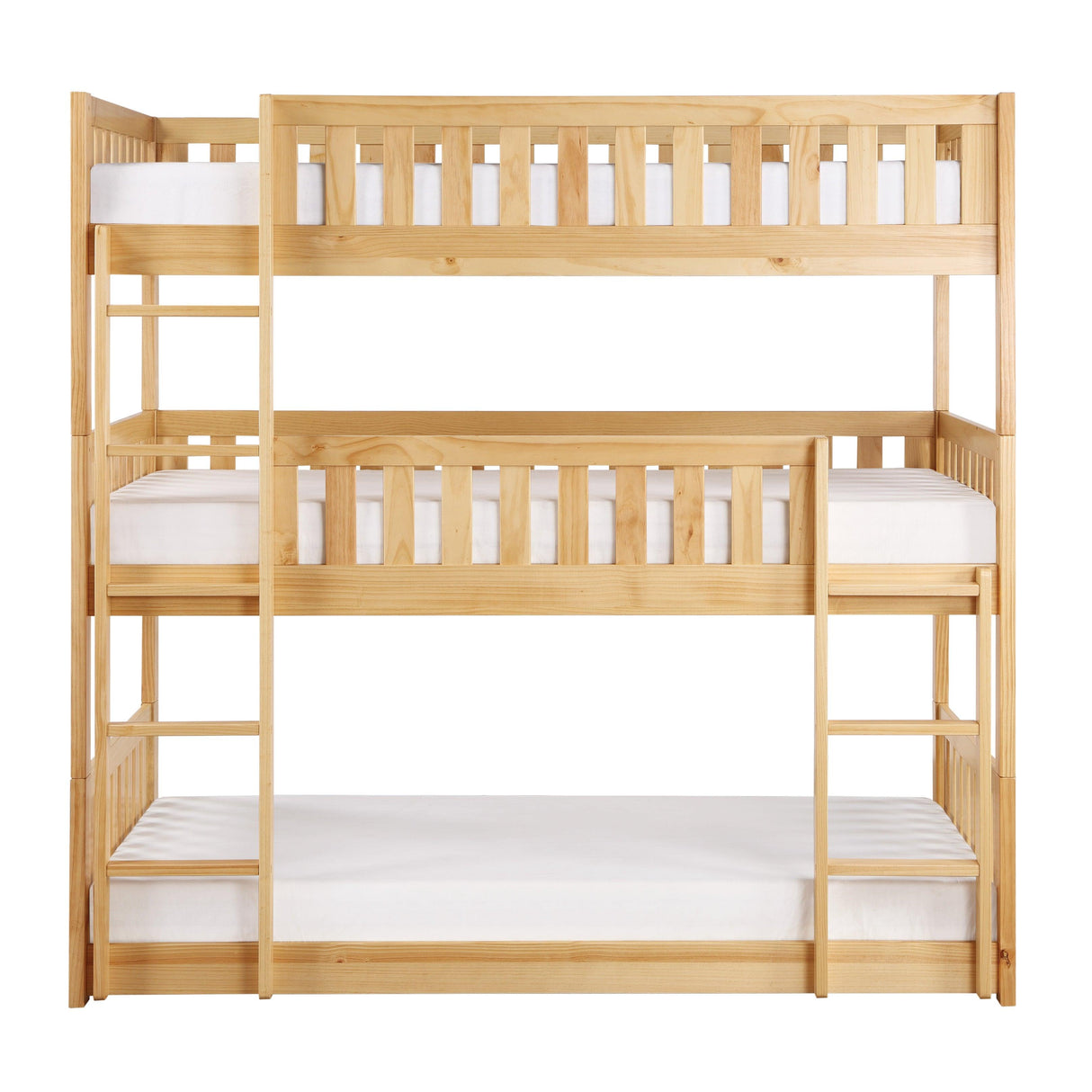 Bartly Pine Triple Bunk Bed by Homelegance at Eve Furniture