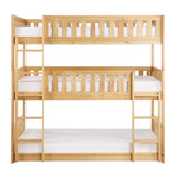 Bartly Pine Triple Bunk Bed by Homelegance at Eve Furniture