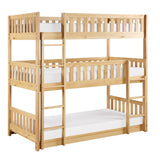 Bartly Pine Triple Bunk Bed by Homelegance at Eve Furniture