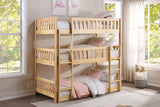 Bartly Pine Triple Bunk Bed by Homelegance at Eve Furniture