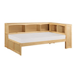 Bartly Pine Twin Bookcase Corner Bed by Homelegance at Eve Furniture