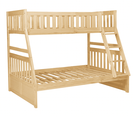 Bartly Pine Twin/Full Bunk Bed with Storage Boxes by Homelegance at Eve Furniture