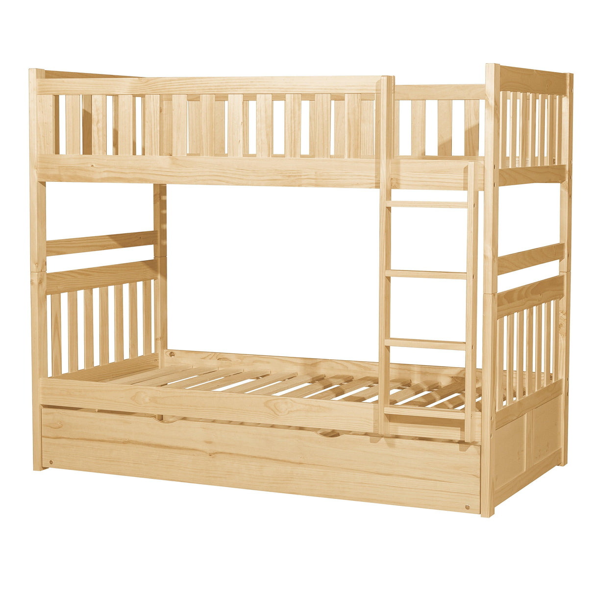 Bartly Pine Twin/Twin Bunk Bed with Twin Trundle by Homelegance at Eve Furniture
