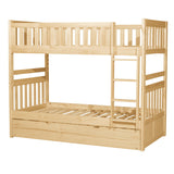 Bartly Pine Twin/Twin Bunk Bed with Twin Trundle by Homelegance at Eve Furniture