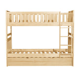 Bartly Pine Twin/Twin Bunk Bed with Twin Trundle by Homelegance at Eve Furniture