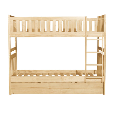 Bartly Pine Twin/Twin Bunk Bed with Twin Trundle by Homelegance at Eve Furniture