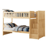 Bartly Pine Twin/Twin Step Bunk Bed by Homelegance at Eve Furniture
