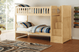 Bartly Pine Twin/Twin Step Bunk Bed by Homelegance at Eve Furniture
