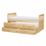Bartly Pine Twin/Twin Trundle Bed by Homelegance at Eve Furniture