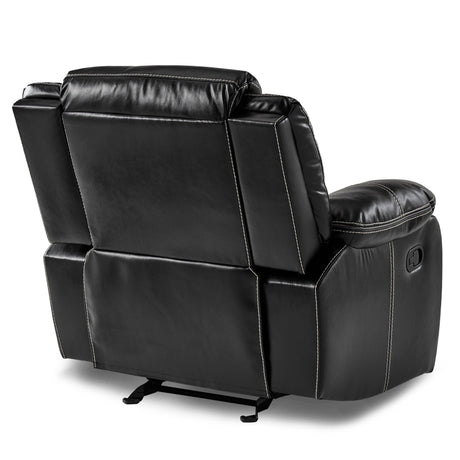 Bastrop Black Glider Reclining Chair by Homelegance at Eve Furniture