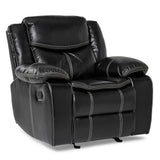 Bastrop Black Glider Reclining Chair by Homelegance at Eve Furniture