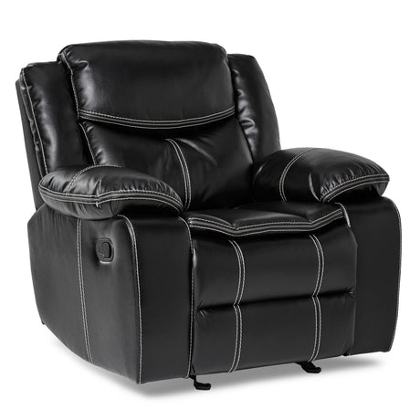 Bastrop Black Glider Reclining Chair by Homelegance at Eve Furniture